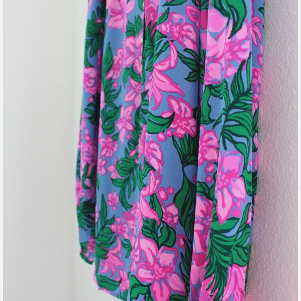 Lilly Pulitzer $178 Elsa Silk Top, Cerise Pink Safari Sunset, Size S - NWT! - Picture 7 of 8